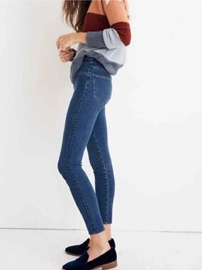 Madewell High-Rise Dark Wash Skinny Pull On Jeans
